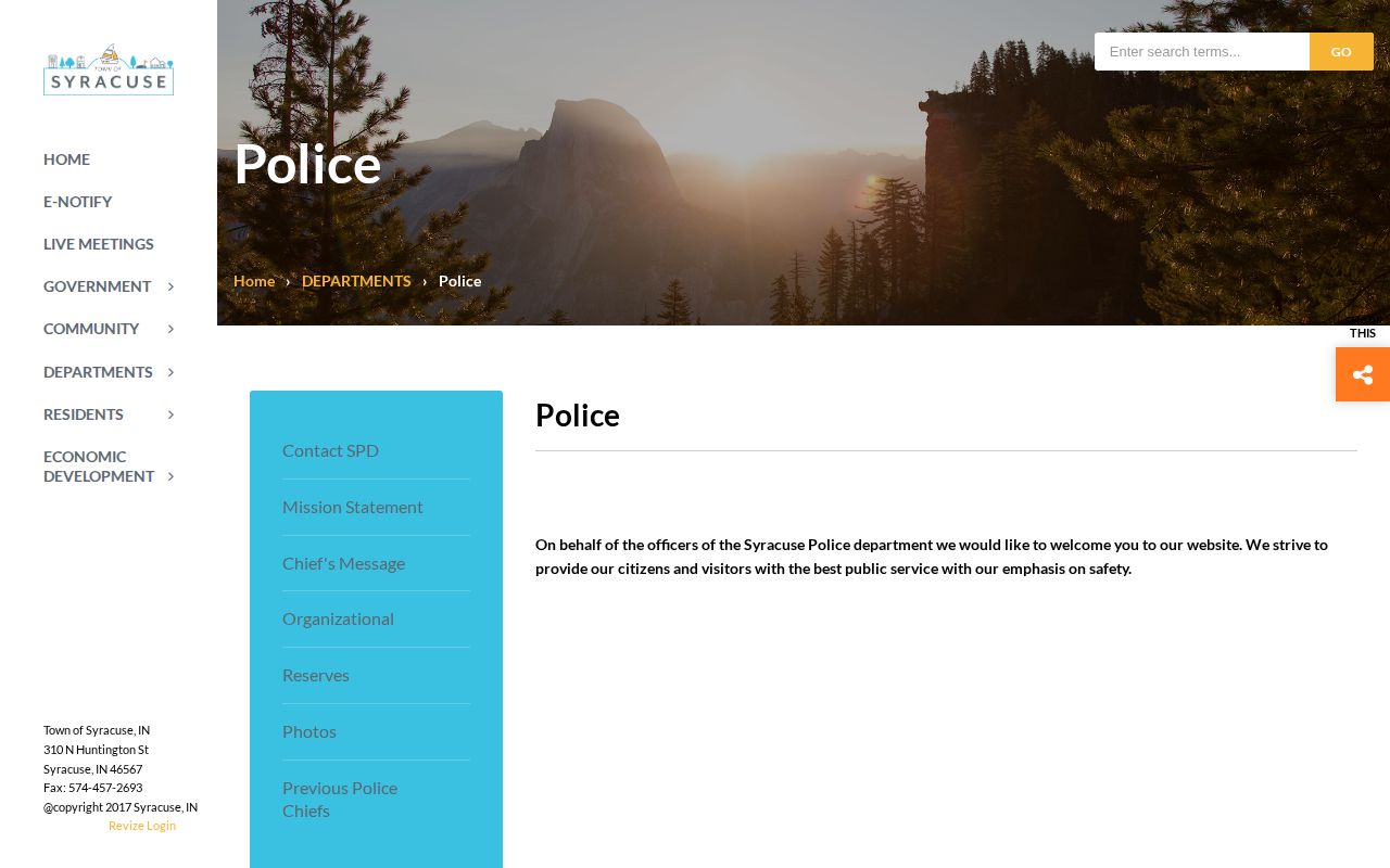 Syracuse Police Department official arrest record information in Kosciusko County